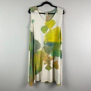 Sucesos Hand Painted One Of A Kind Tank Dress One Size Sleeveless Cotton